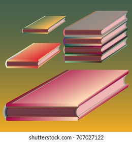 Stack of colored books with empty covers.