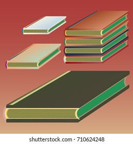 Stack of colored books with empty covers.