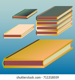 Stack of colored books with empty covers.