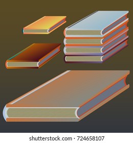 Stack of colored books with empty covers.