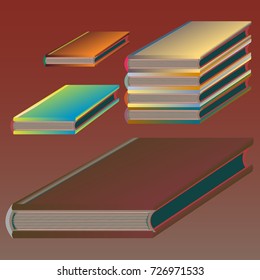 Stack of colored books with empty covers.