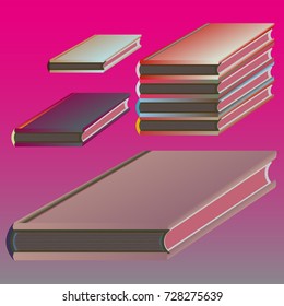 Stack of colored books with empty covers.