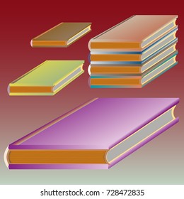 Stack of colored books with empty covers.
