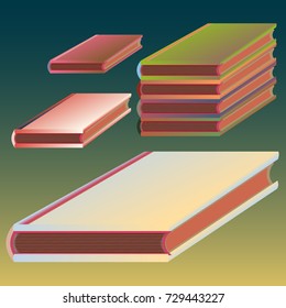 Stack of colored books with empty covers.