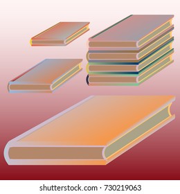 Stack of colored books with empty covers.