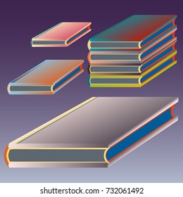 Stack of colored books with empty covers.