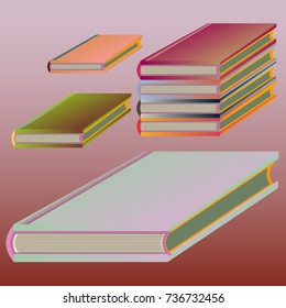 Stack of colored books with empty covers.