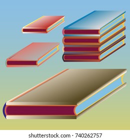 Stack of colored books with empty covers.