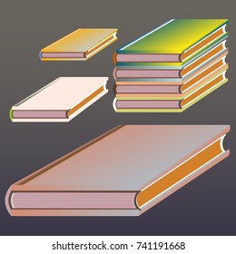 Stack of colored books with empty covers.