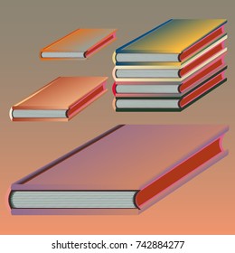 Stack of colored books with empty covers.