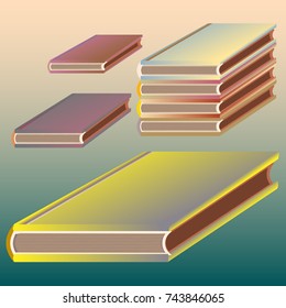 Stack of colored books with empty covers.