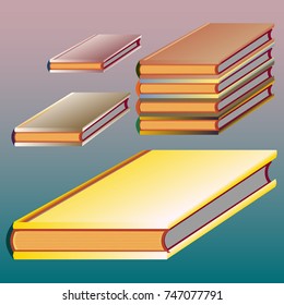 Stack of colored books with empty covers.