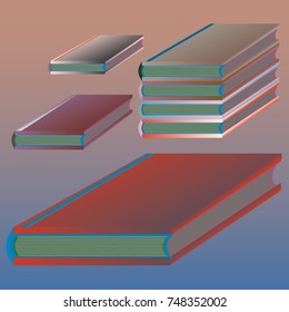 Stack of colored books with empty covers.