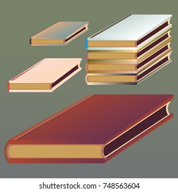 Stack of colored books with empty covers.