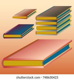 Stack of colored books with empty covers.