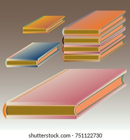 Stack of colored books with empty covers.