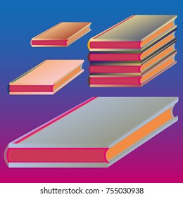 Stack of colored books with empty covers.