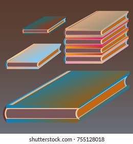 Stack of colored books with empty covers.