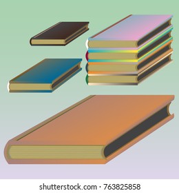 Stack of colored books with empty covers.