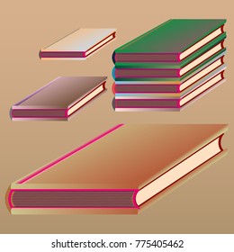 Stack of colored books with empty covers.