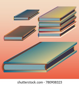Stack of colored books with empty covers.