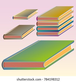 Stack of colored books with empty covers.