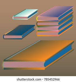 Stack of colored books with empty covers.