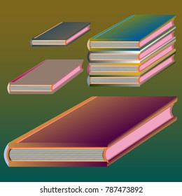 Stack of colored books with empty covers.