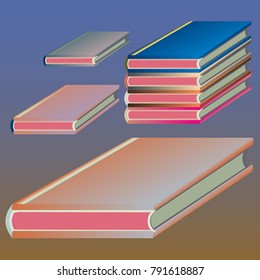 Stack of colored books with empty covers.