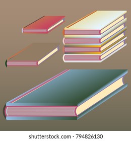 Stack of colored books with empty covers.