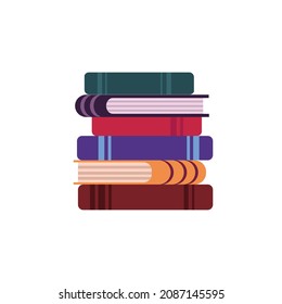 Stack of colored books. Set of book icon.Vector illustration cartoon flat style.