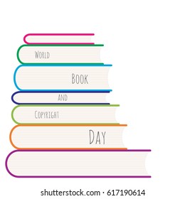 Stack of colored books vector illustration.