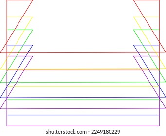 Stack of colorful abstract straight lines