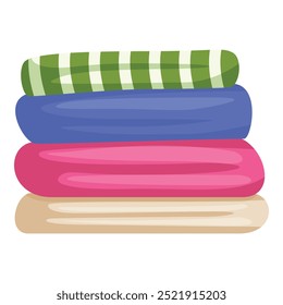 Stack of colorful blankets providing warmth and comfort, perfect for adding a touch of coziness to any home