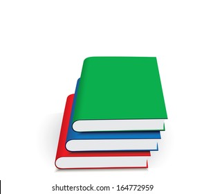 Stack of colorful book - isolated on white background