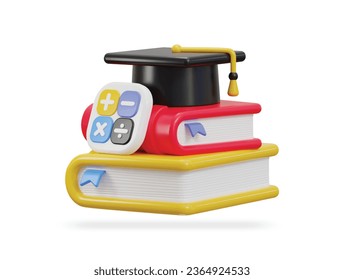pila de coloridos libros educación Icono 3d