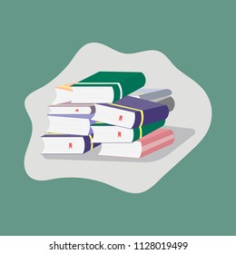 Stack of colorful books. Education vector illustration.