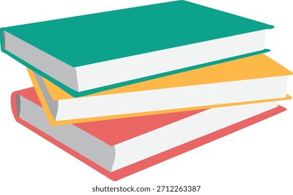 Pila de libros coloridos aislados sobre fondo blanco