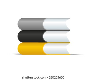 stack of colorful books. isolated on white background. vector design