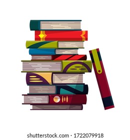 Stapel farbiger Bücher auf weißem Hintergrund