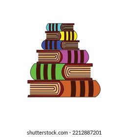 Stack of colorful books order less design. graphic source stock original vector drawing. vector graphic design icons and symbols for logo design and stationery and print media and etc.