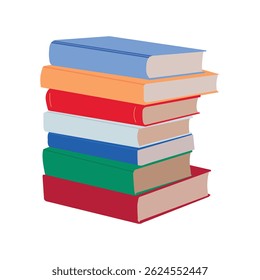 A stack of colorful books, perfect for reading and learning.