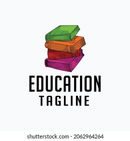 stack of colorful books, Reading books, Education, library, Logo Sign Symbol Icon