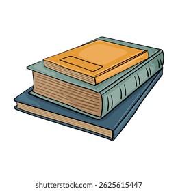 A stack of colorful books for studying or reading. Vector isolated image for the design of banners, training programs, knowledge day, September 1 and back to school.