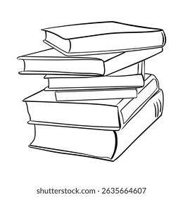A stack of colorful books for studying or reading. Vector isolated image for the design of banners, training programs, knowledge day, September 1 and back to school.