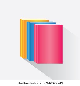 Stack of colorful books. Template. Vector illustration