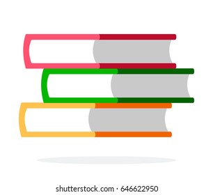 A stack of colorful books vector flat material design isolated on white