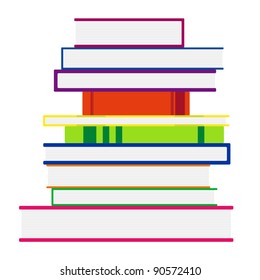 Stack of colorful books. Vector illustration