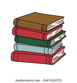 Stack of Colorful Hardcover Books