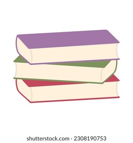 Pila de libros coloridos. Concepto de educación. Ilustración vectorial aislada en blanco.